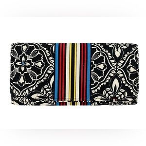 Vera Bradley Barcelona Hard Wallet Floral Black and White